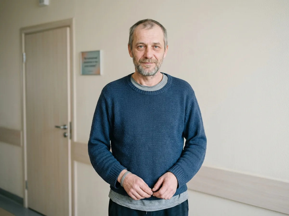 Аватар мужчины средних лет Сергей, пациент наркологической клиники, нейтральный фон